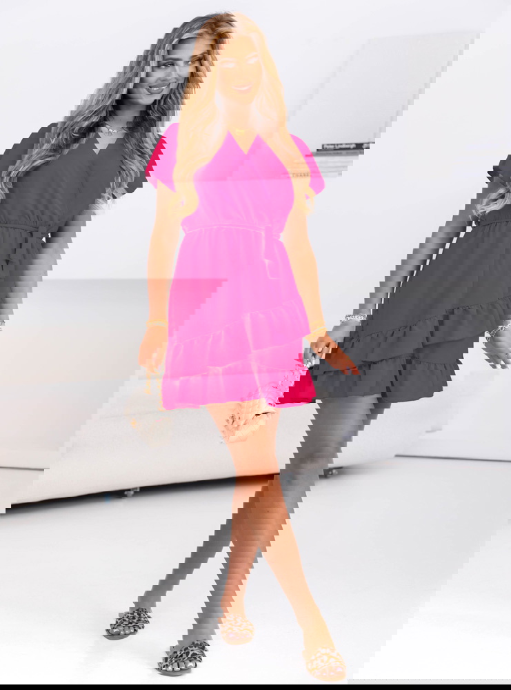 Sukienka mini z falbanami Novisar -...