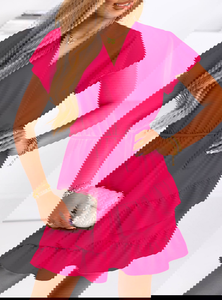 Sukienka mini z falbanami Novisar -...