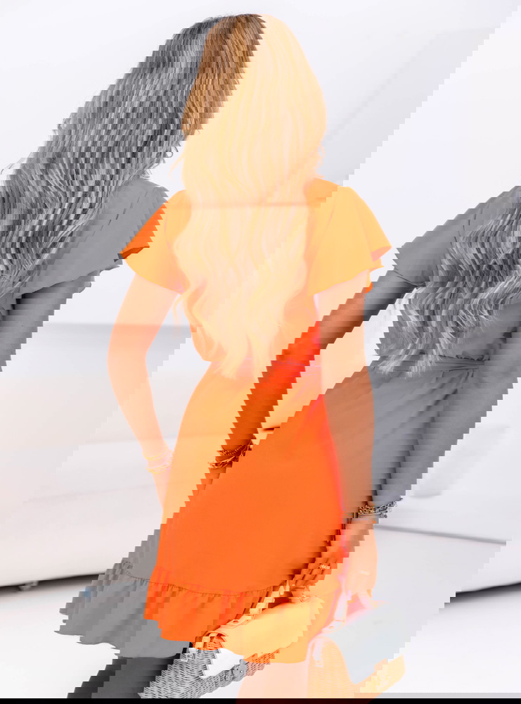 Pomarańczowa sukienka mini z...