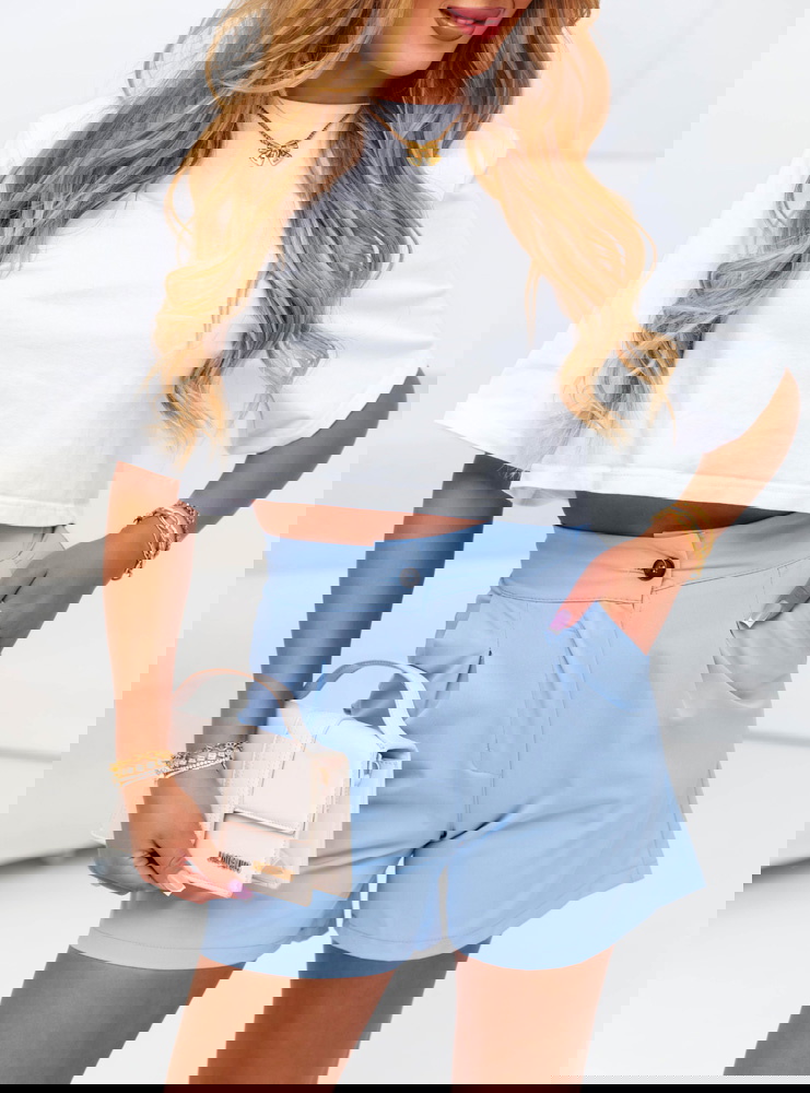 Błękitne spodenki z wysokim stanem Josee