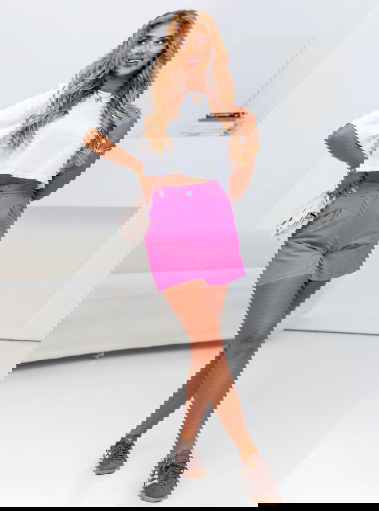 Spodenki z wysokim stanem Josee - fuksja