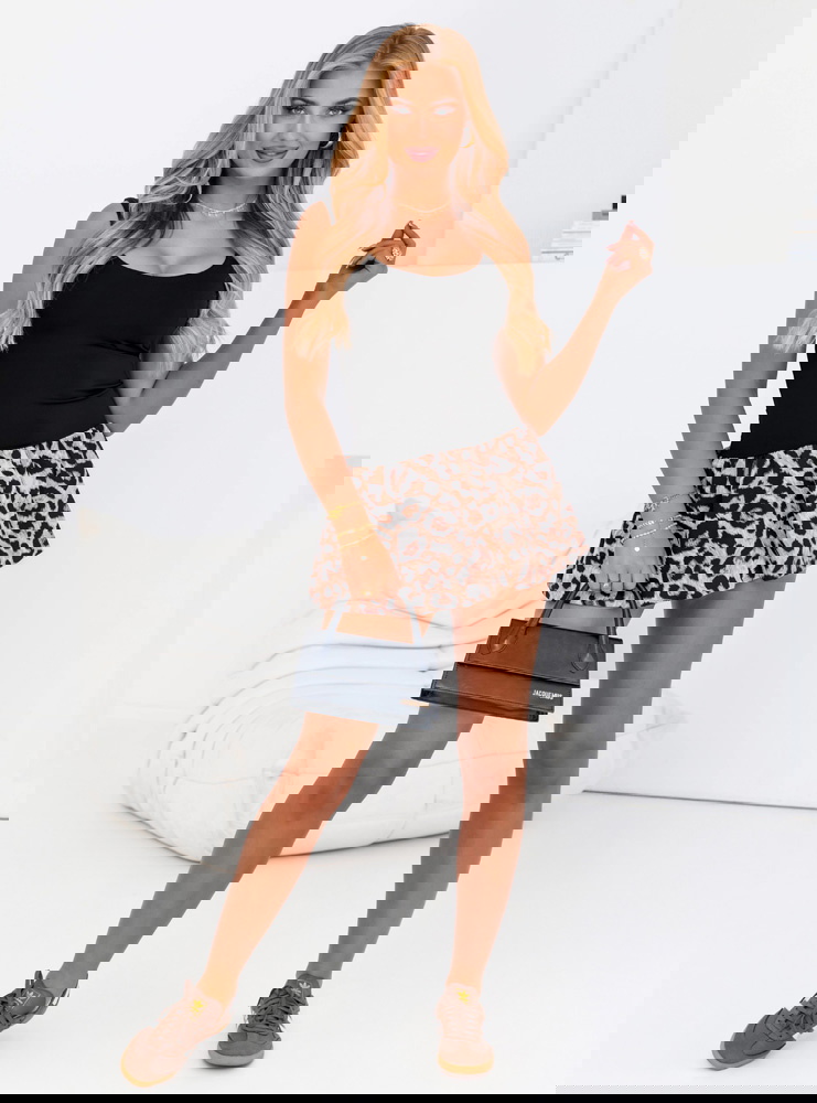 Sukienka mini typu bombka w panterkę...