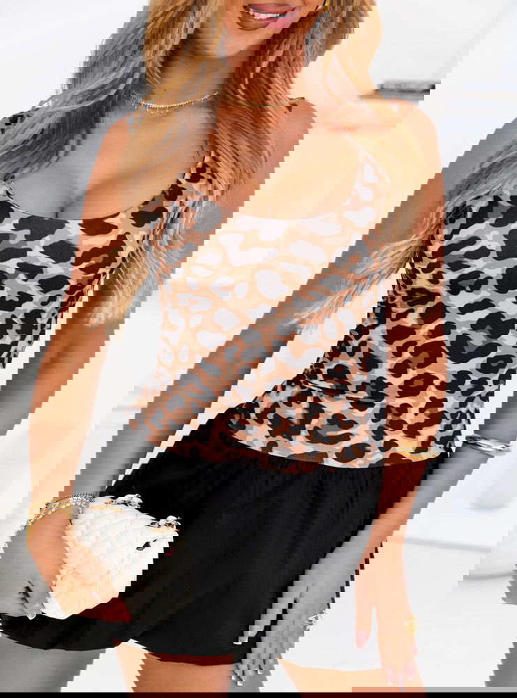 Sukienka mini typu bombka w panterkę...