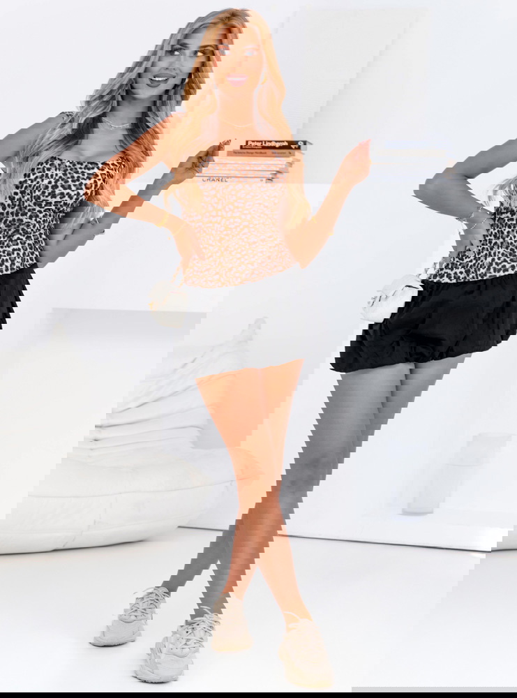 Sukienka mini typu bombka w panterkę...