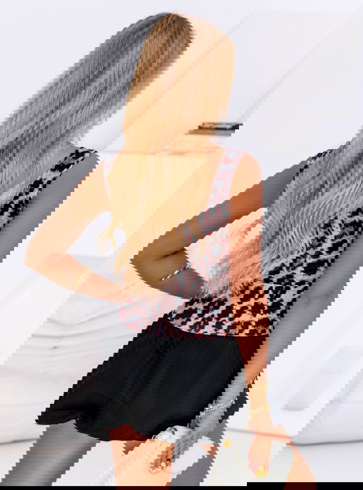 Sukienka mini typu bombka w panterkę...