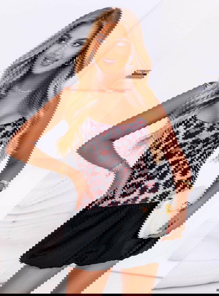 Sukienka mini typu bombka w panterkę...