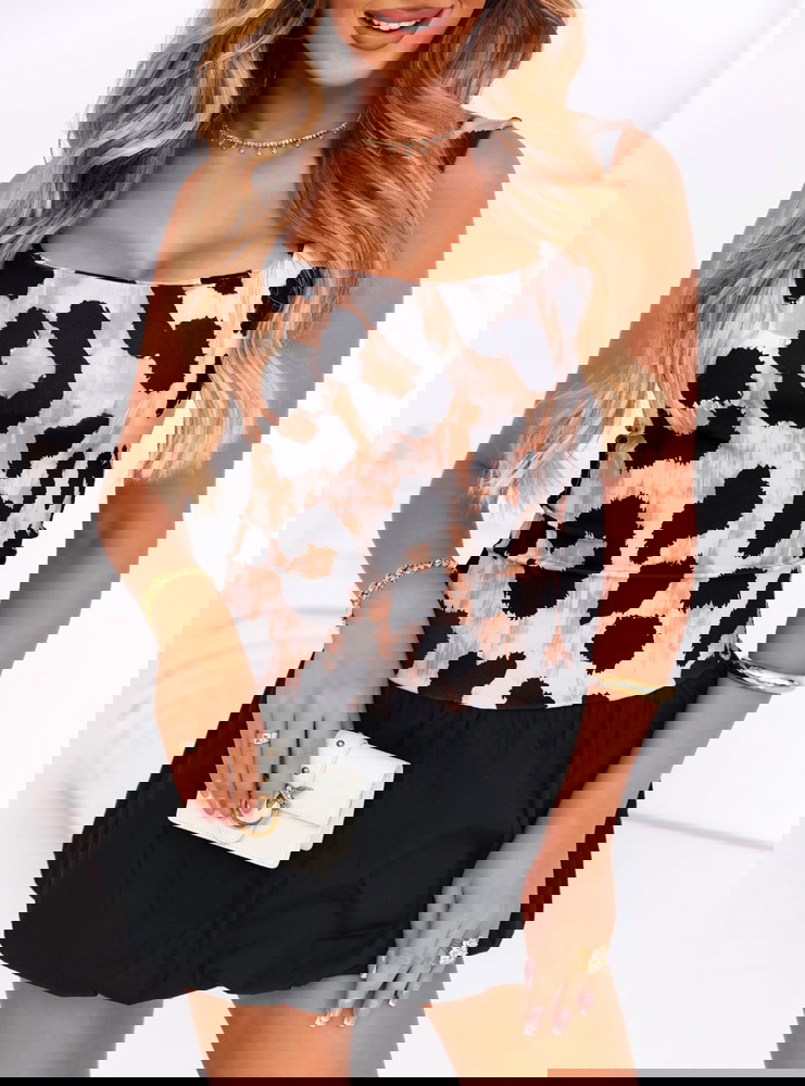 Sukienka mini typu bombka w panterkę...