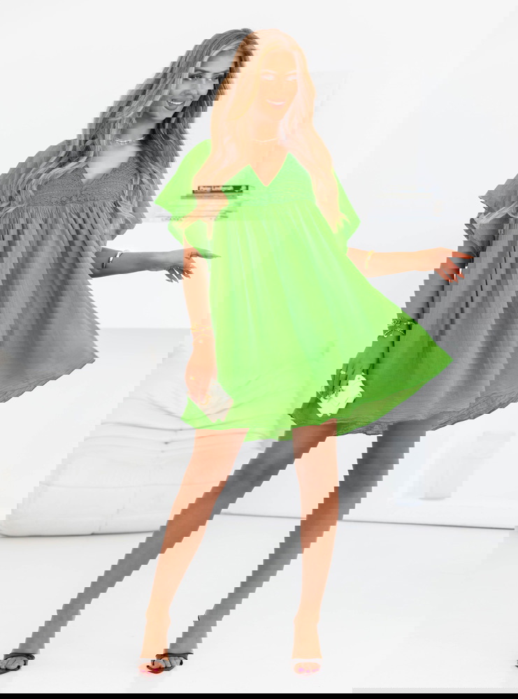 Zielona muślinowa sukienka oversize z...