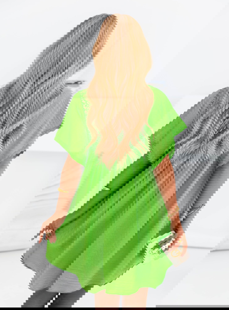 Zielona muślinowa sukienka oversize z...