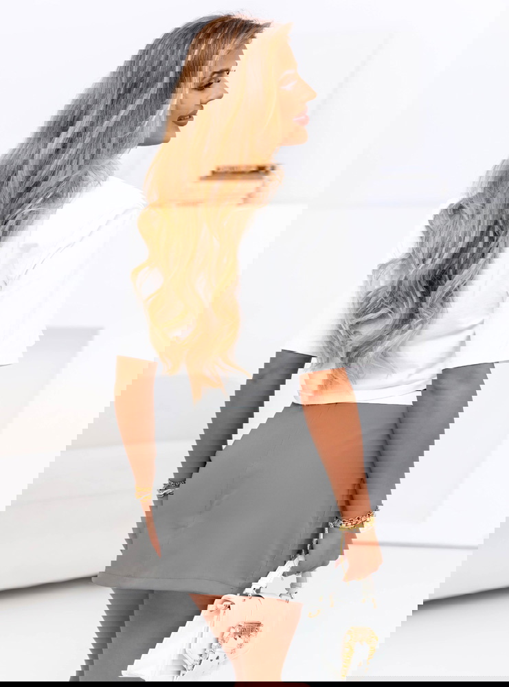 Szare szortnice z ozdobnym pasem Kamioo