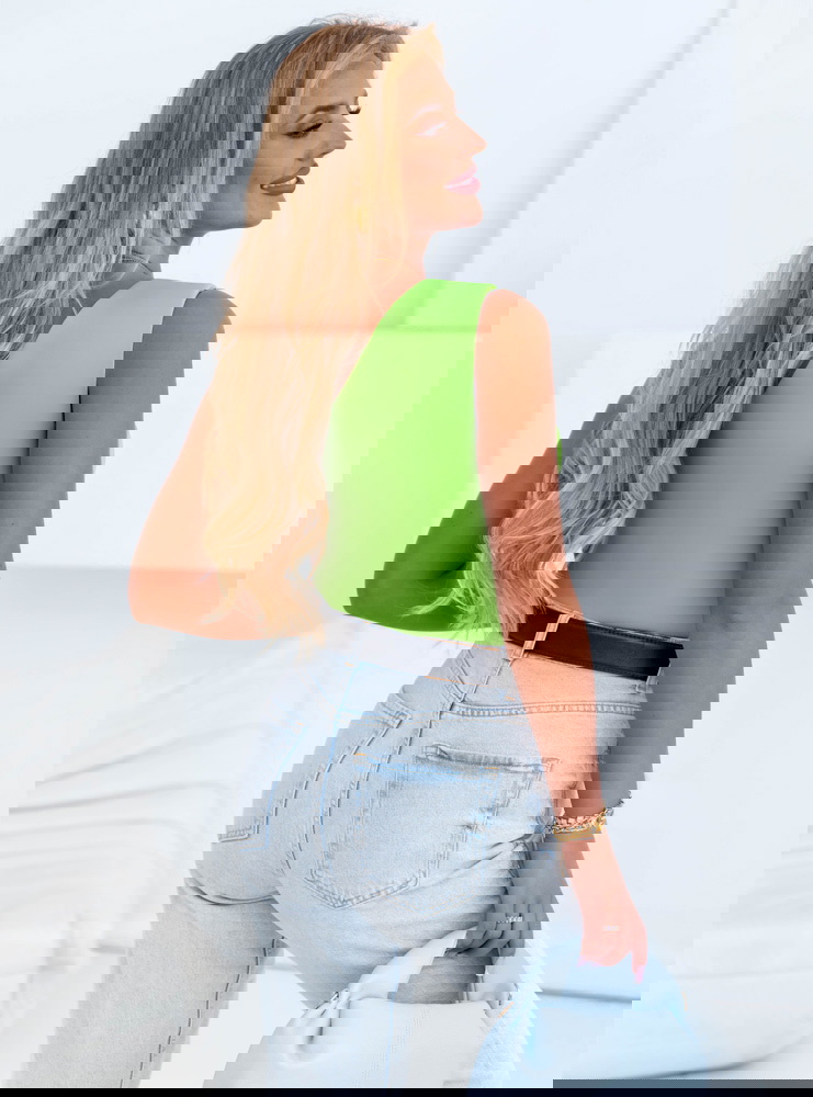 Zielone dopasowane body na jedno...