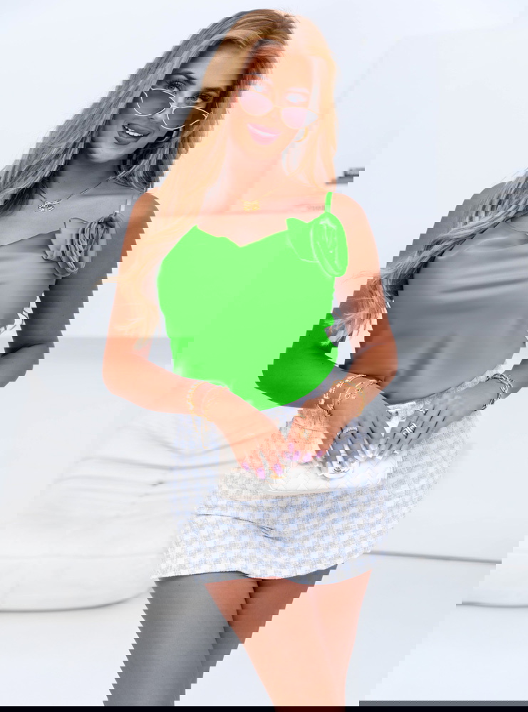 Zielona satynowa bluzka na...