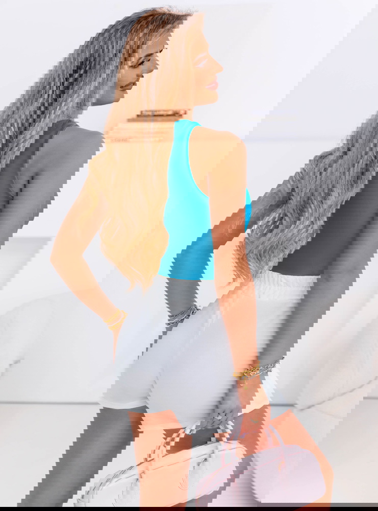 Niebieskie dopasowane body Kassidey
