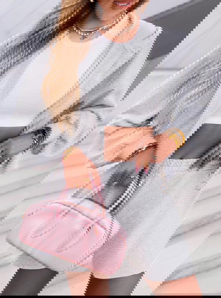 Szary komplet bluza zapinana na zamek...