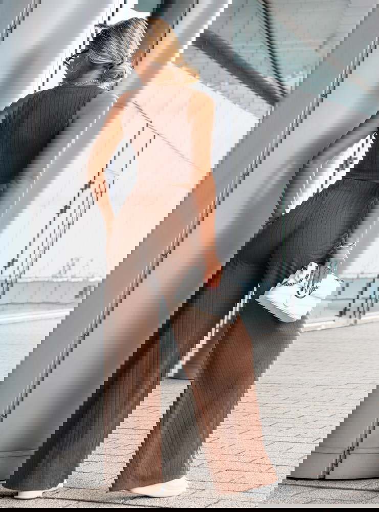 Czekoladowy komplet top i spodnie...