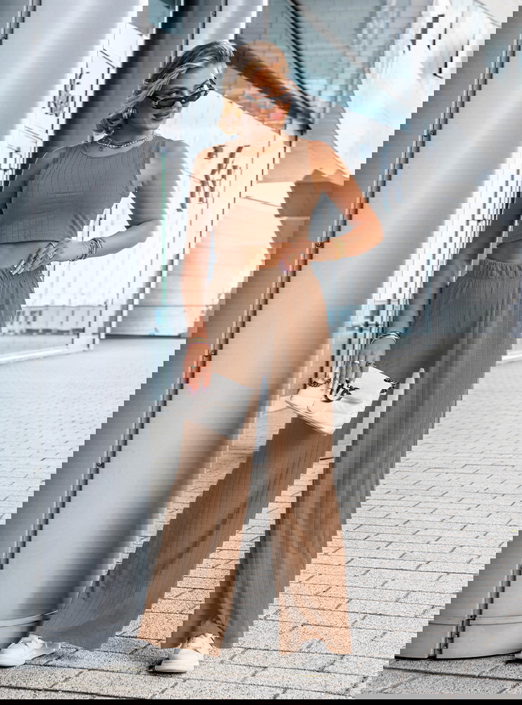 Komplet top i spodnie Darrian - mocha...