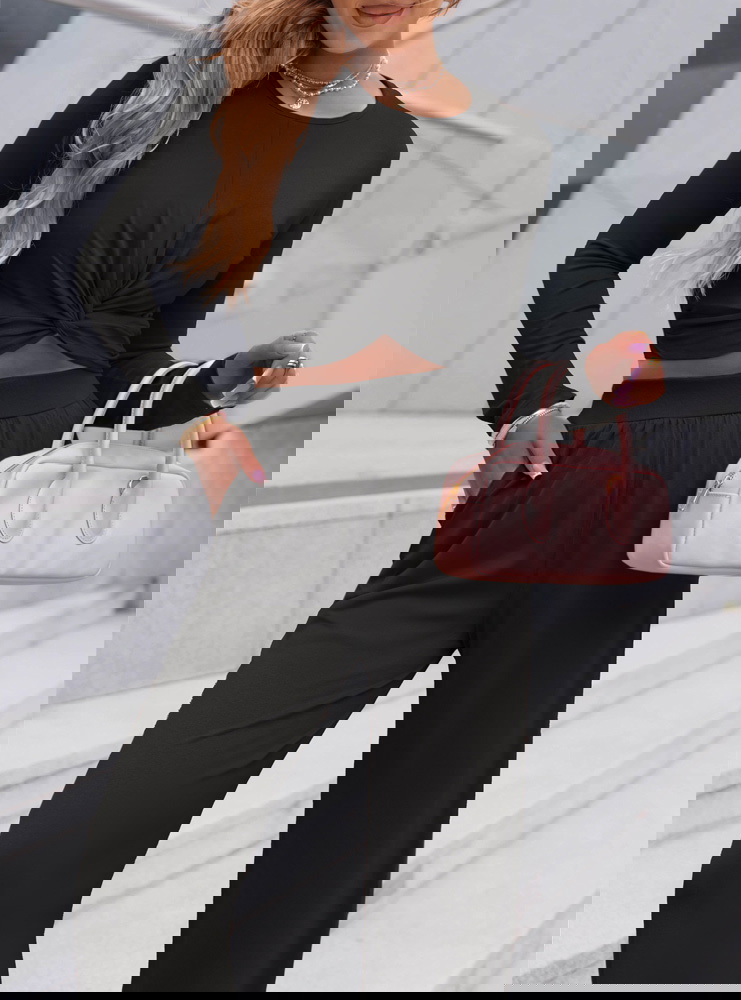 Czarny komplet bluzka i spodnie Jenesee