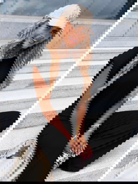 Czarny komplet bluzka z... 2