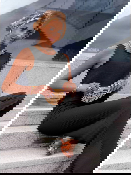 Czarny komplet bluzka i... 2