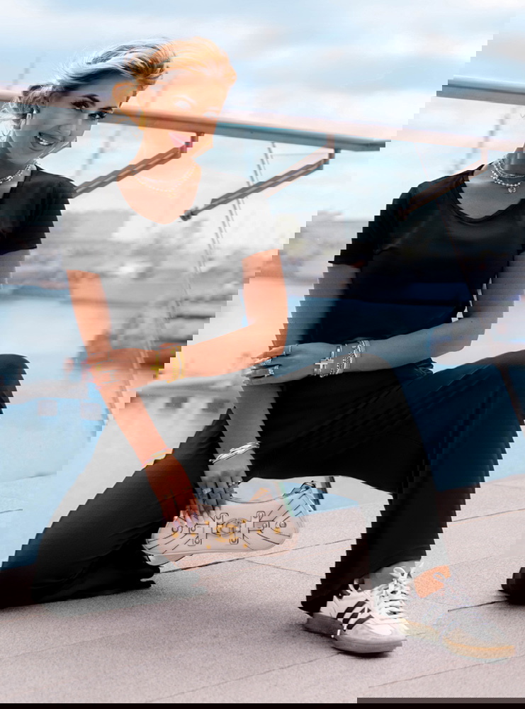 Czarny komplet bluzka i spodnie Lanisee