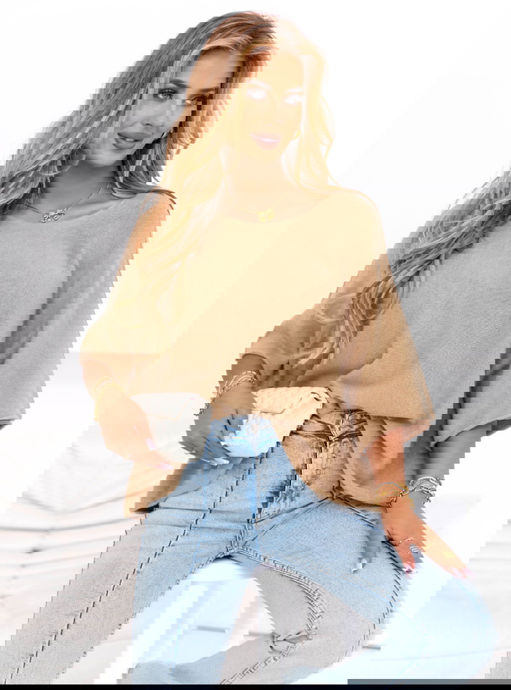 Sweter oversize Pauleen - mocha mousse