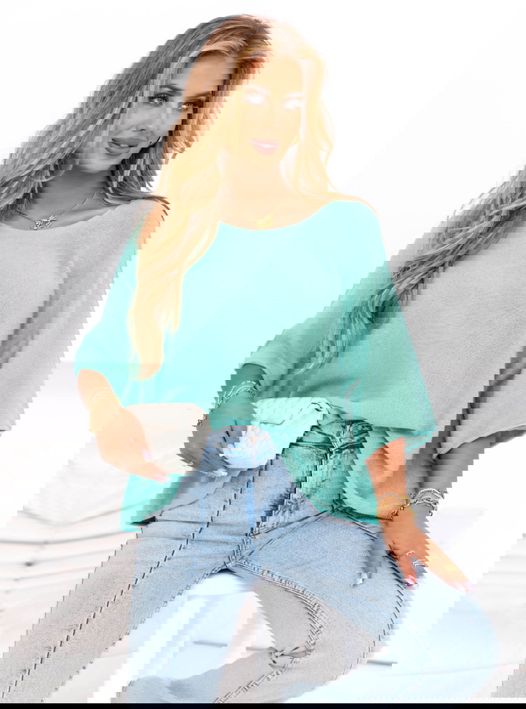 Miętowy sweter oversize Pauleen