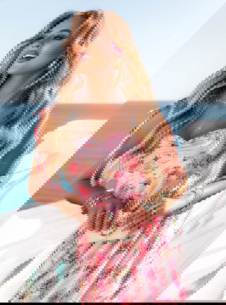 Kwiecista sukienka maxi na...