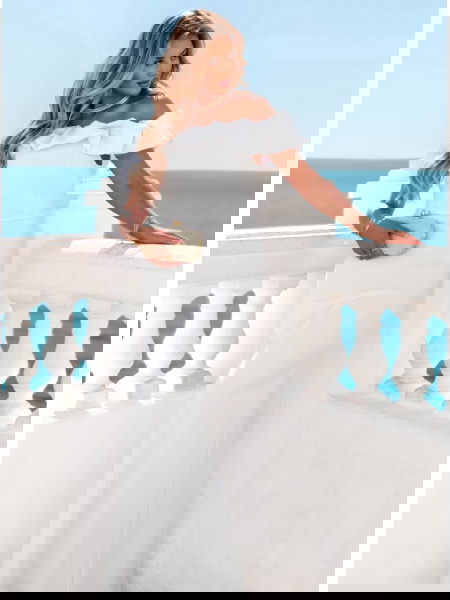 Biała długa sukienka typu... 2