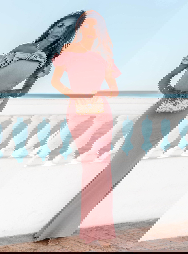 Długa sukienka typu hiszpanka z...