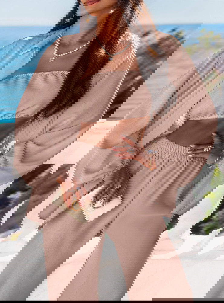 Komplet 3 częściowy Shayraa - mocha...