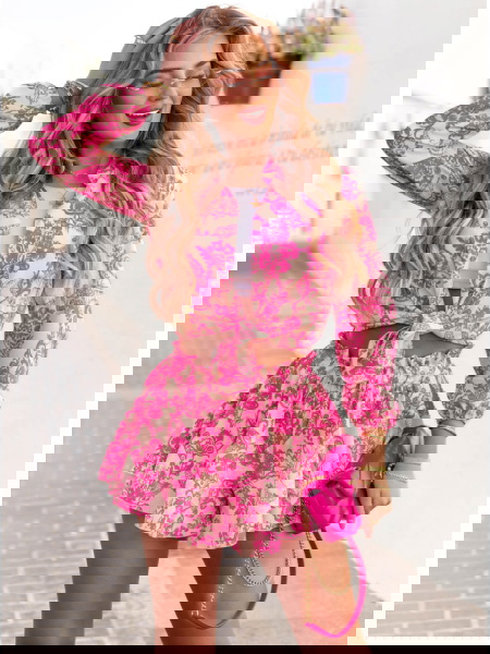 Wzorzysty komplet koszula i... 2