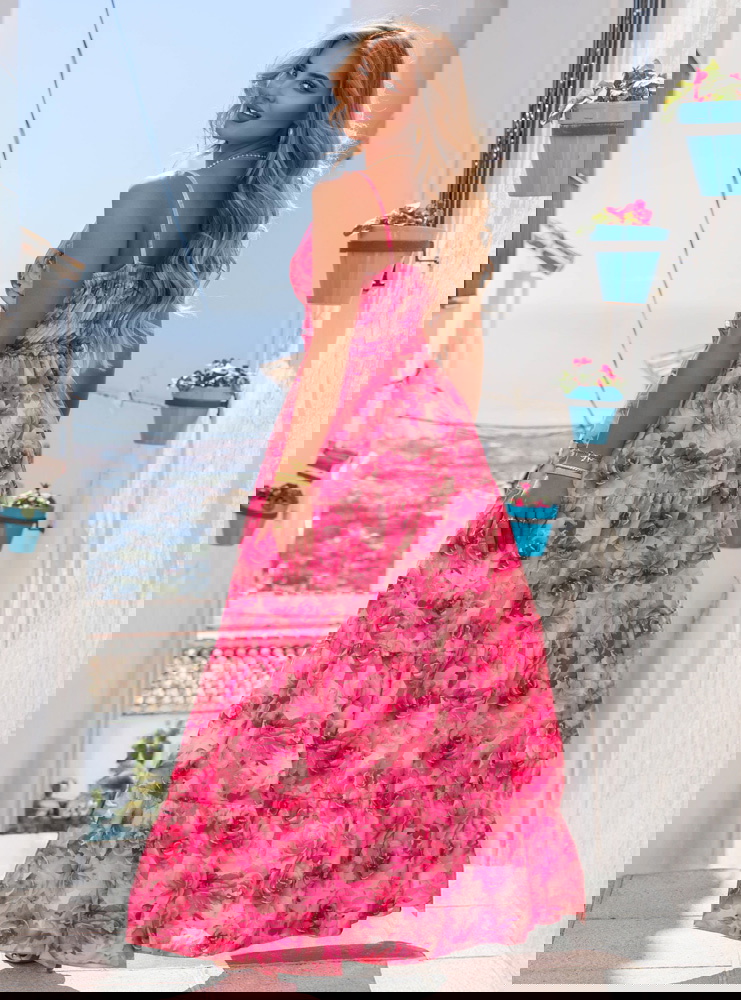 Kwiecista długa sukienka na...