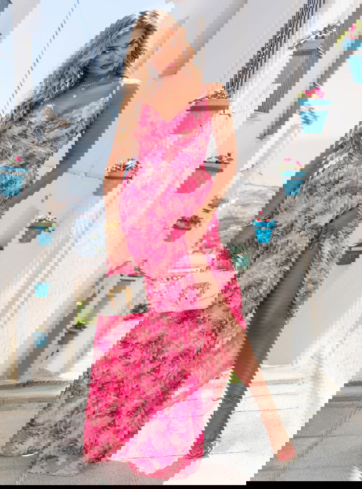 Kwiecista długa sukienka na...