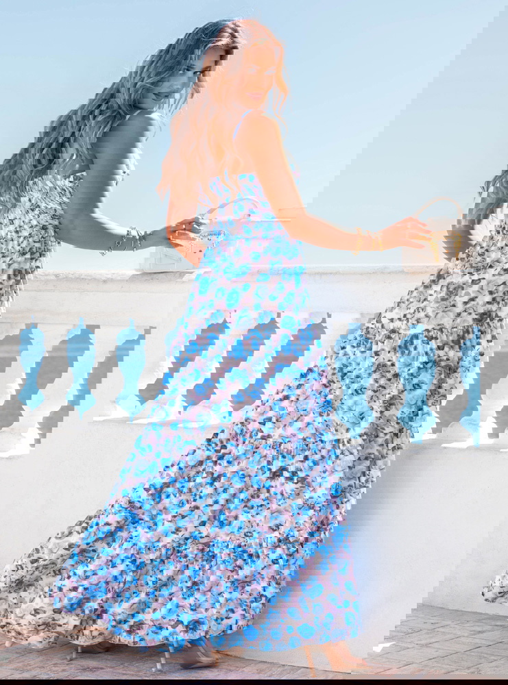 Kwiecista długa sukienka na...