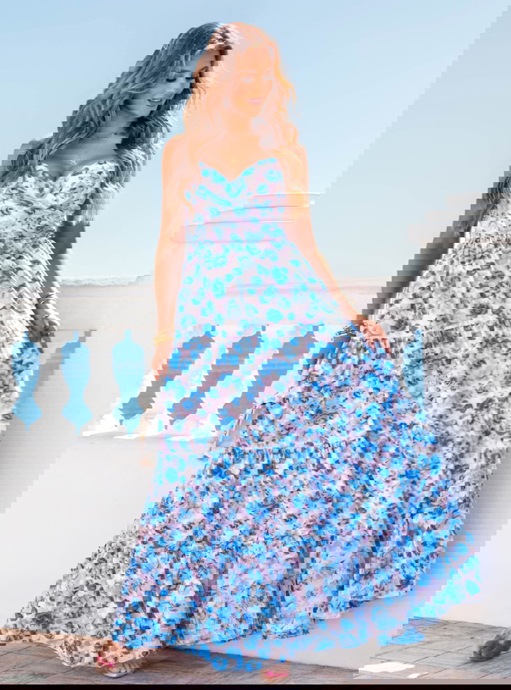 Kwiecista długa sukienka na...