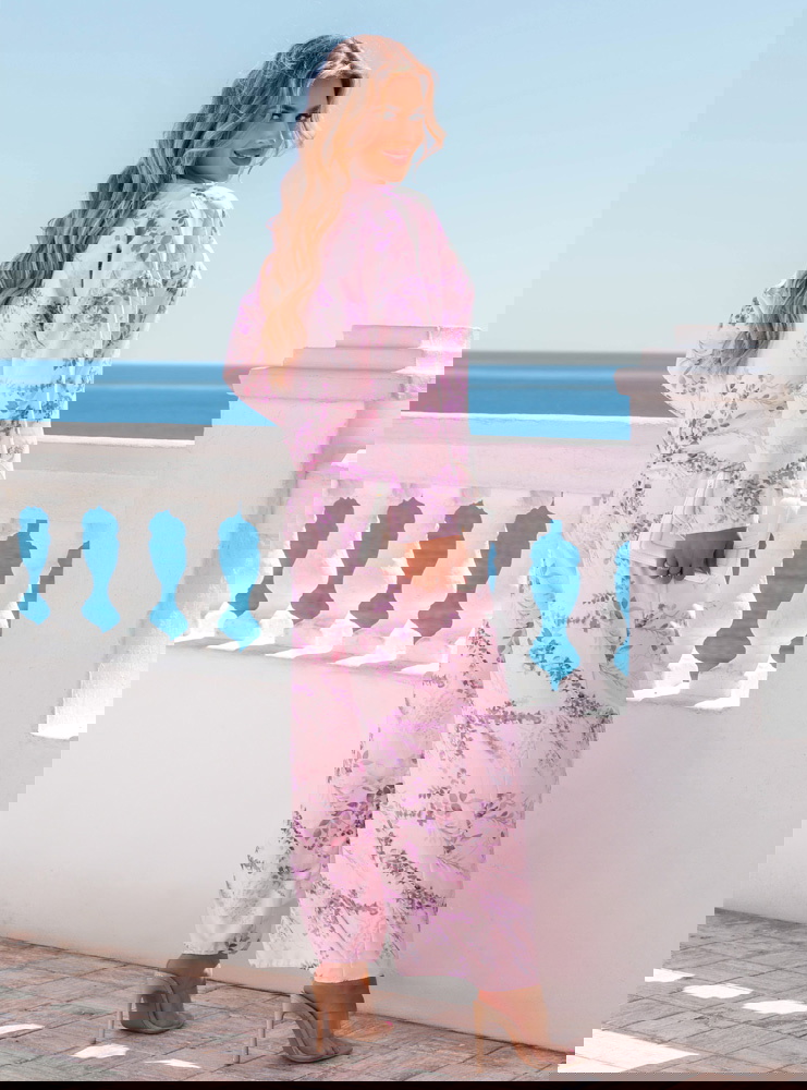 Kwiecisty komplet bluzka i spodnie...