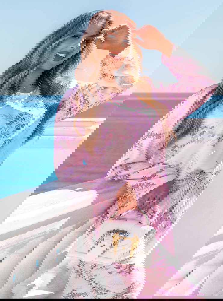 Kwiecisty komplet bluzka i spodnie...