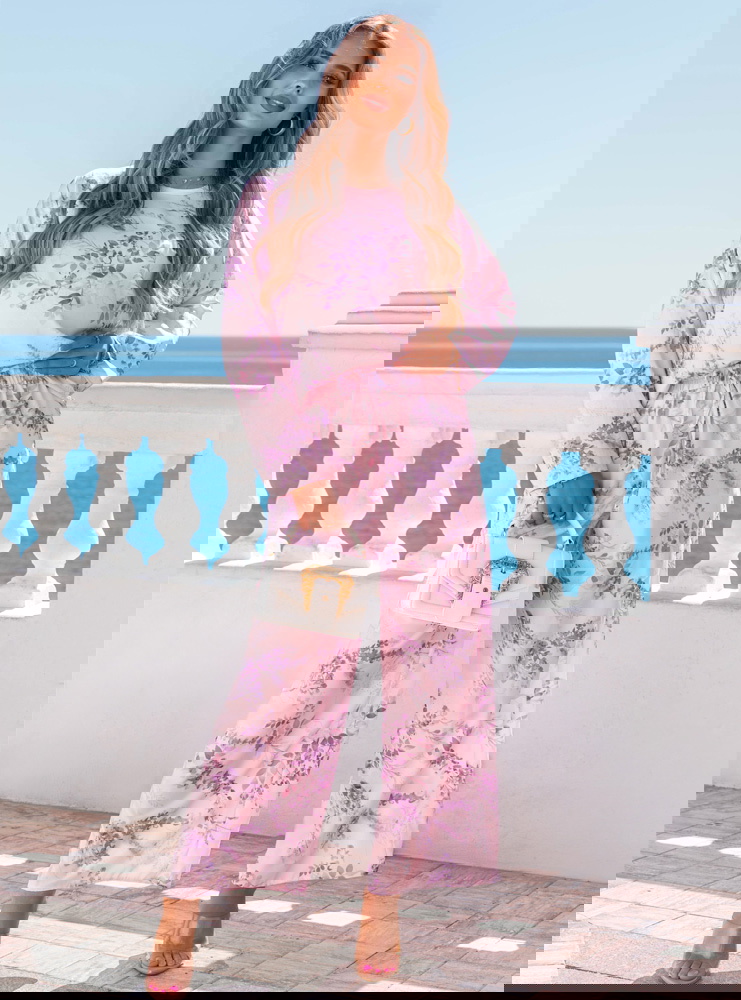 Kwiecisty komplet bluzka i spodnie...