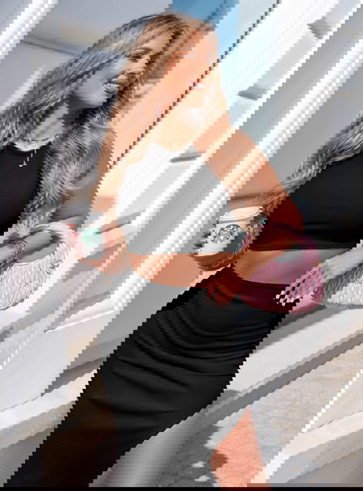 Czarny prążkowany komplet...