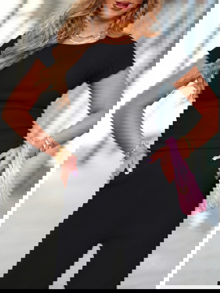 Czarny komplet prążkowany... 2