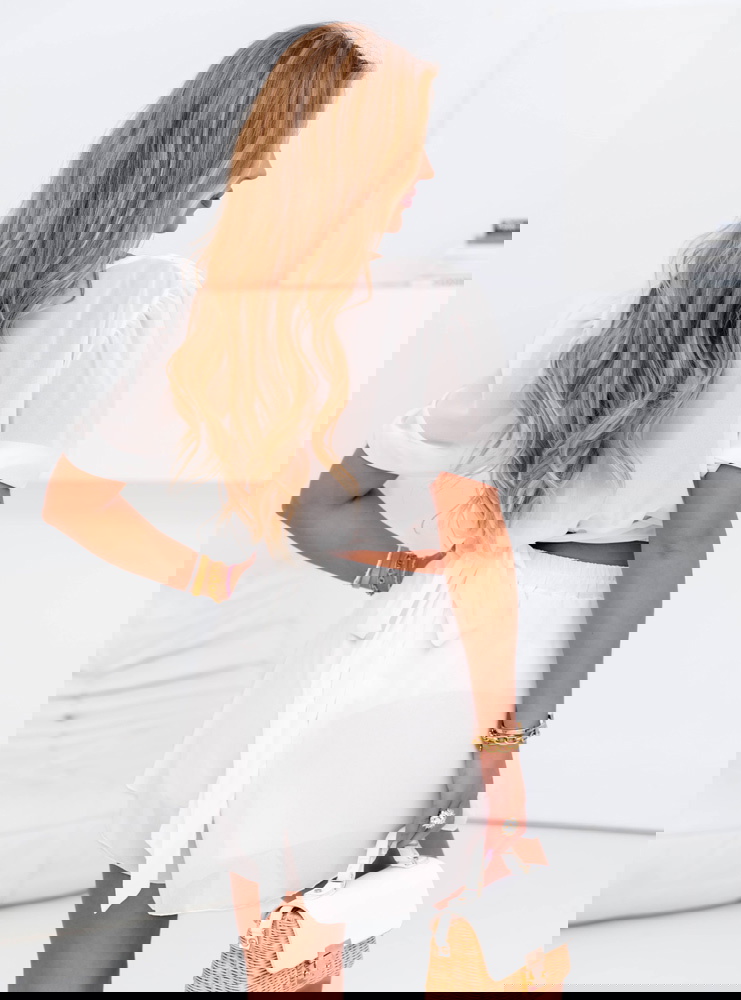 Biały komplet top i spodenki Nevenaa