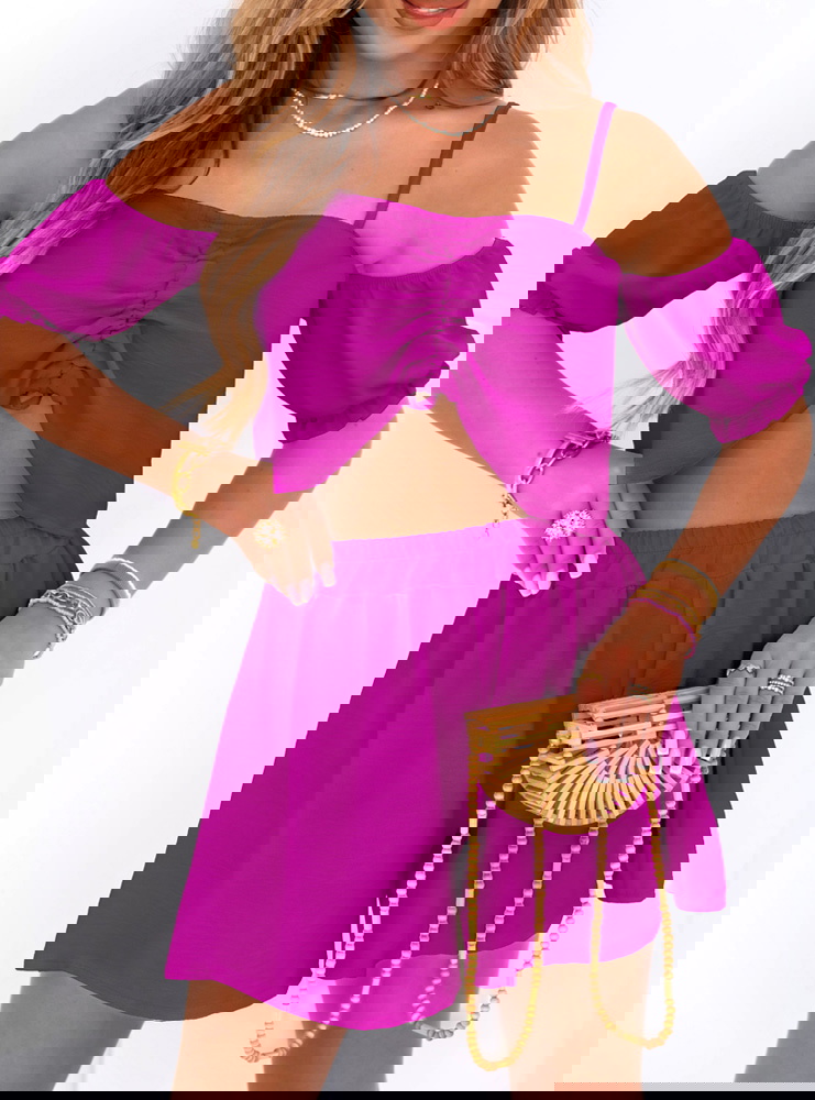 Fioletowy komplet top i spodenki Tenley