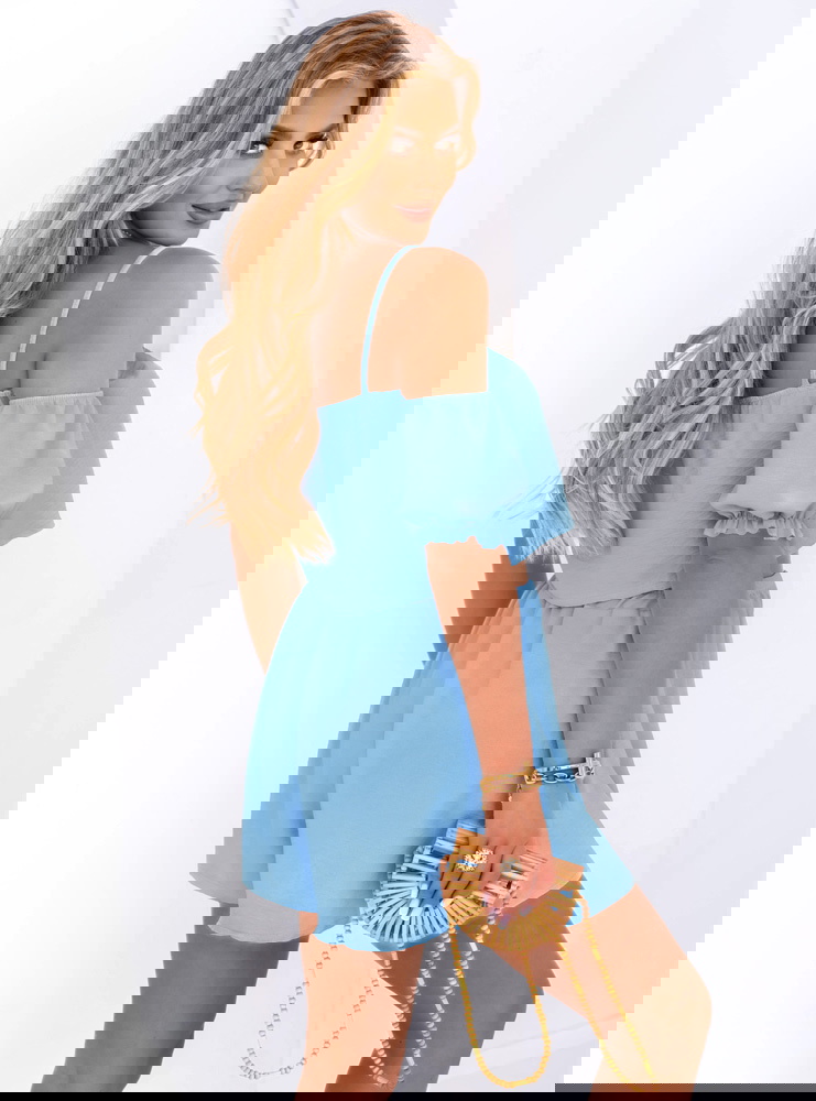 Błękitny komplet top i spodenki Tenley