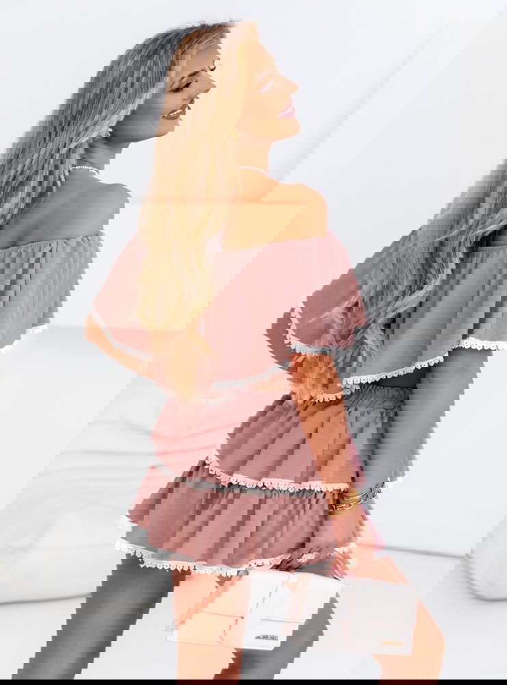 Komplet top i spódnico-spodenki z...