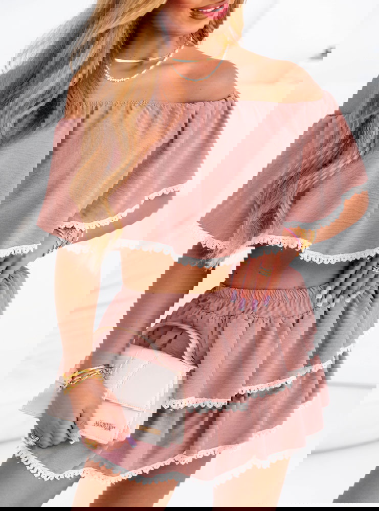 Komplet top i spódnico-spodenki z...