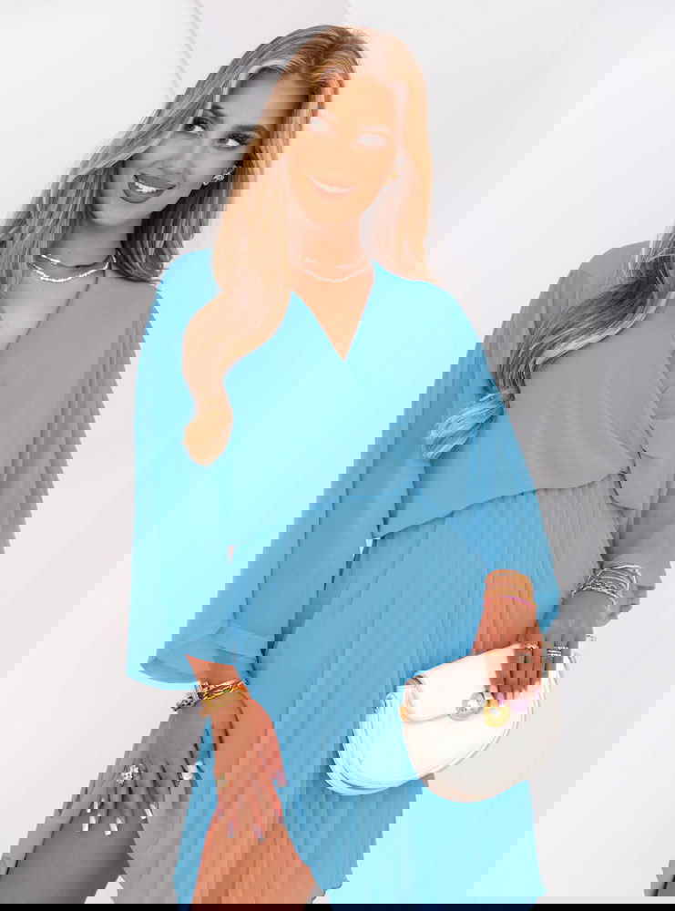 Błękitna plisowana sukienka Andrieja