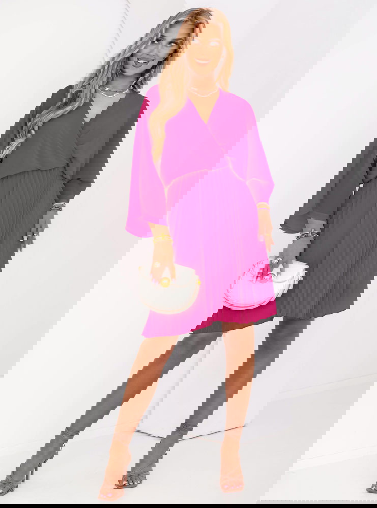 Plisowana sukienka Andrieja - fuksja