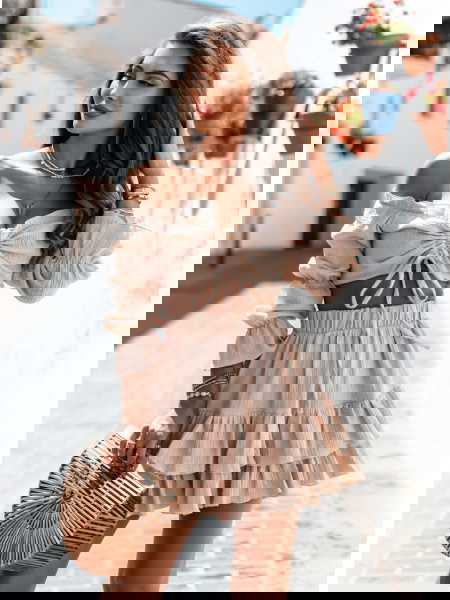 Beżowy muślinowy komplet... 2