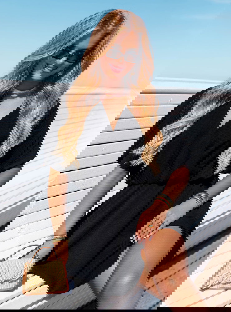 Czarny kombinezon jak sukienka z...