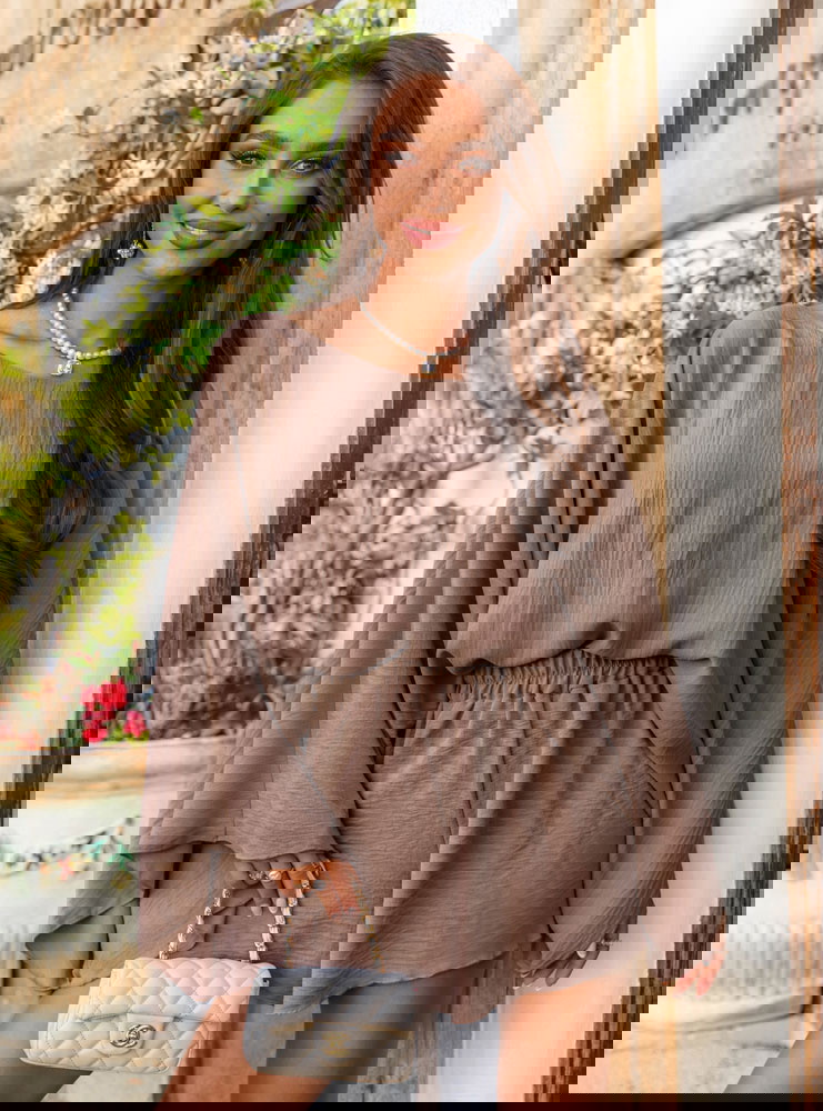 Komplet top i szorty Fosca - mocha...